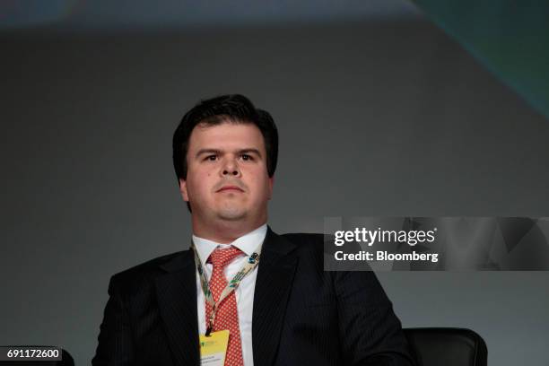 Fernando Coelho Filho, Brazil's minister of mines and energy, listens during the Brazil Investment Forum 2017 in Sao Paulo, Brazil, on Wednesday, May...