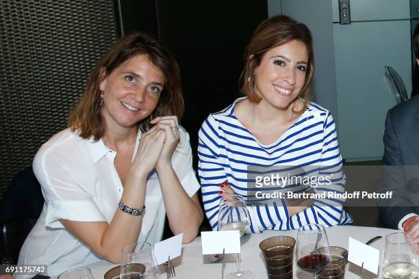 Journalists Elsa Boublil and Lea Salame attend the "France Television" Lunch during the 2017 French Tennis Open - Day Five at Roland Garros on June...
