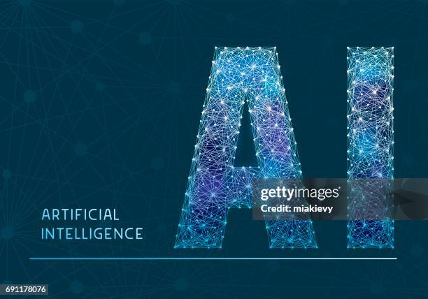 artificial intelligence banner - artificial intelligence neural network stock illustrations