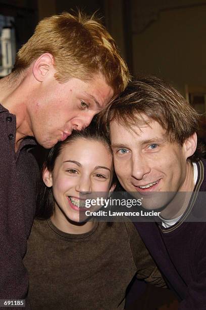 Actress Molly V. Ephraim , actors Christopher Sieber and Gregg Edelman appear at a preview of Steven Sondheims musical "Into The Woods" January 8,...