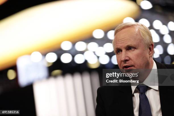 Bob Dudley, chief executive officer of BP Plc, speaks in a Bloomberg Television interview during the St. Petersburg International Economic Forum at...