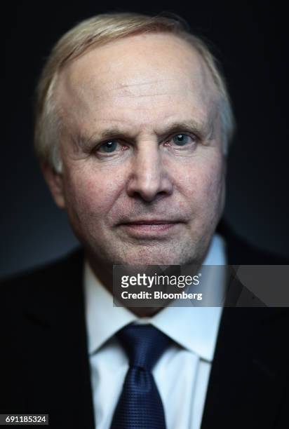 Bob Dudley, chief executive officer of BP Plc, poses for a photograph following a Bloomberg Television interview during the St. Petersburg...