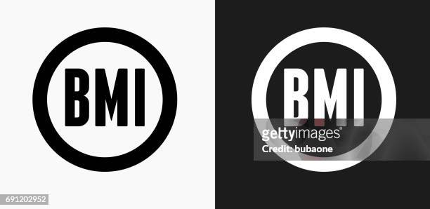 body mass index icon on black and white vector backgrounds - body mass index chart stock illustrations