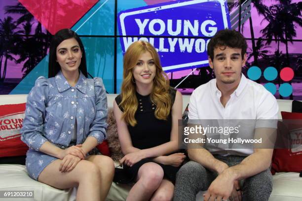 May 25: Esmeraude Toubia, Katherine McNamara, and Alberto Rosende at the Young Hollywood Studio on May 25, 2017 in Los Angeles, California.