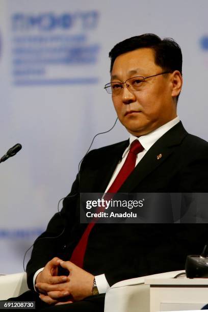 Mongolia's Prime Minister Jargaltulga Erdenebat is seen at the 2017 St Petersburg International Economic Forum, in St Petersburg, Russia, on June 1,...