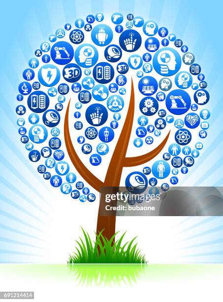 tree robots and robotics vector button pattern - exoskeleton stock illustrations