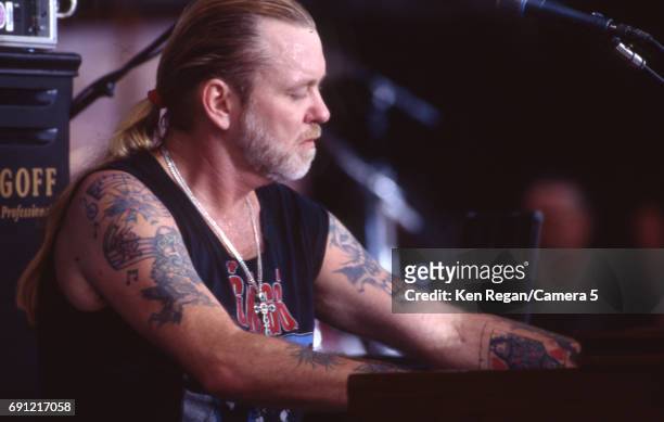 Singer/songwriter Gregg Allman of the Allman Brothers Band is photographed at Woodstock 94 on August 13, 1994 in Saugerties, New York. CREDIT MUST...