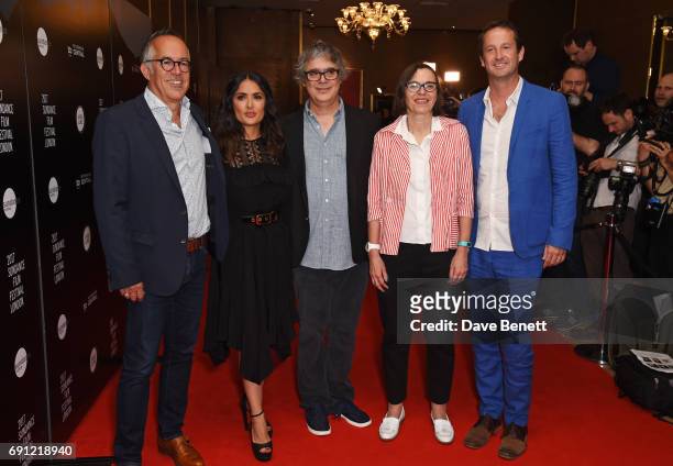 John Cooper, director of the Sundance Film Festival, Salma Hayek, director Miguel Arteta, Clare Binns, Programming Director for Picturehouse Cinemas,...