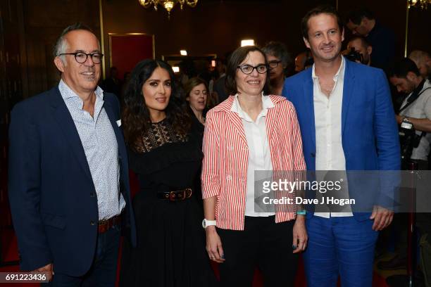 Director of Sundance Film Festival John Cooper, actress Salma Hayek, programming director of Picturehouse Cinemas, Claire Binns and director of...