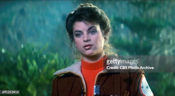 Kirstie Alley as Lieutenant Saavik in the movie, "Star Trek II: The Wrath of Khan." Release date, June 4, 1982. Image is a screen grab.