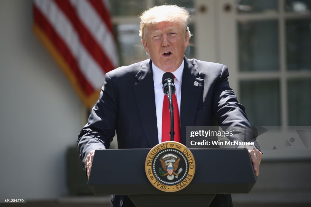 President Donald Trump Makes Statement On Paris Climate Agreement