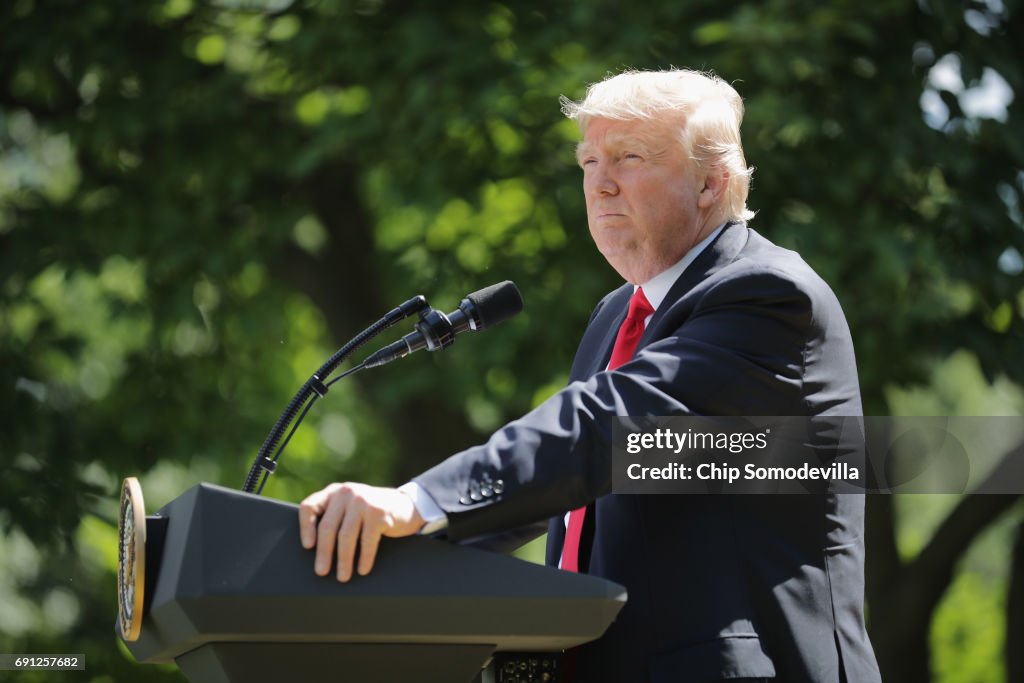 President Donald Trump Makes Statement On Paris Climate Agreement