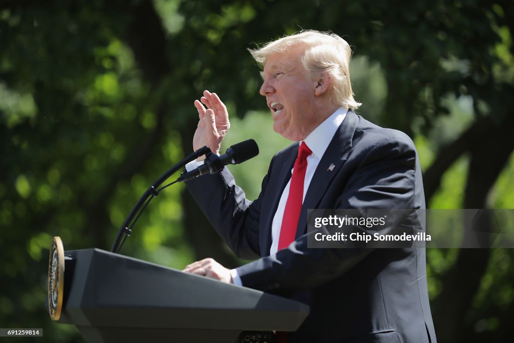 President Donald Trump Makes Statement On Paris Climate Agreement