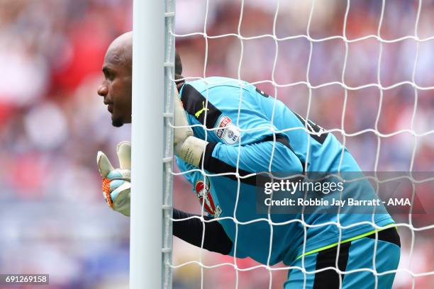 Ali Al-Habsi of Reading during the Sky Bet Championship Play Off Final match between Reading and Huddersfield Town at Wembley Stadium on May 29, 2017...