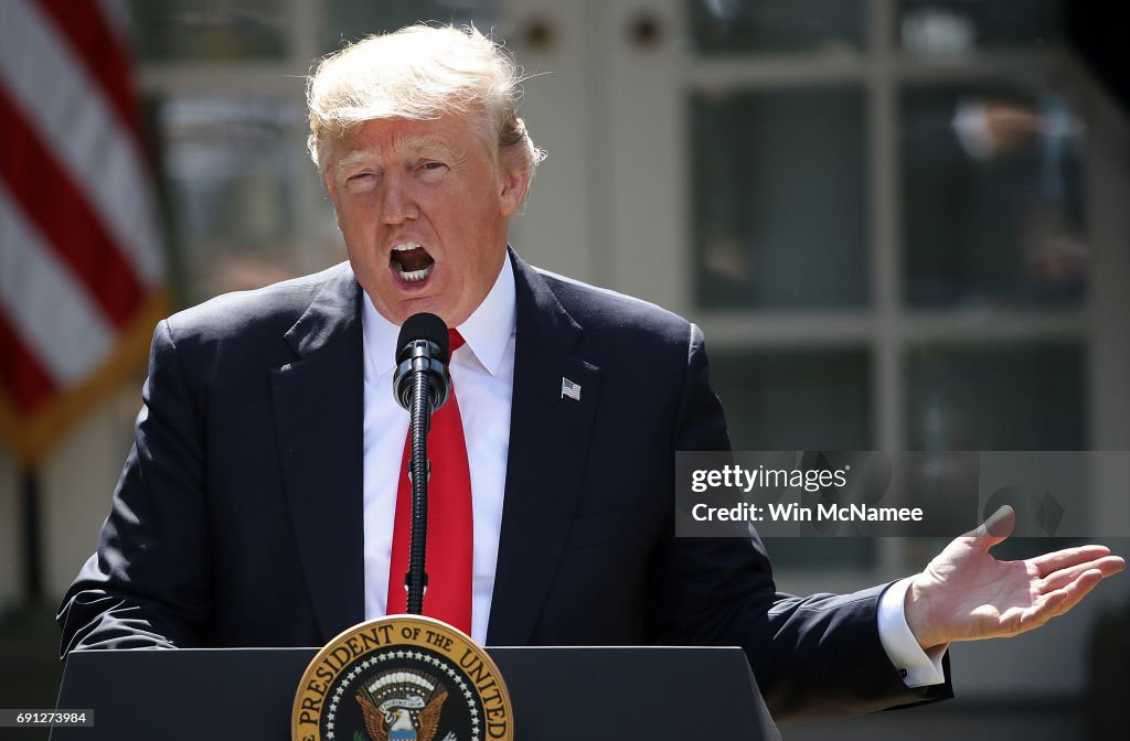 President Donald Trump Makes Statement On Paris Climate Agreement