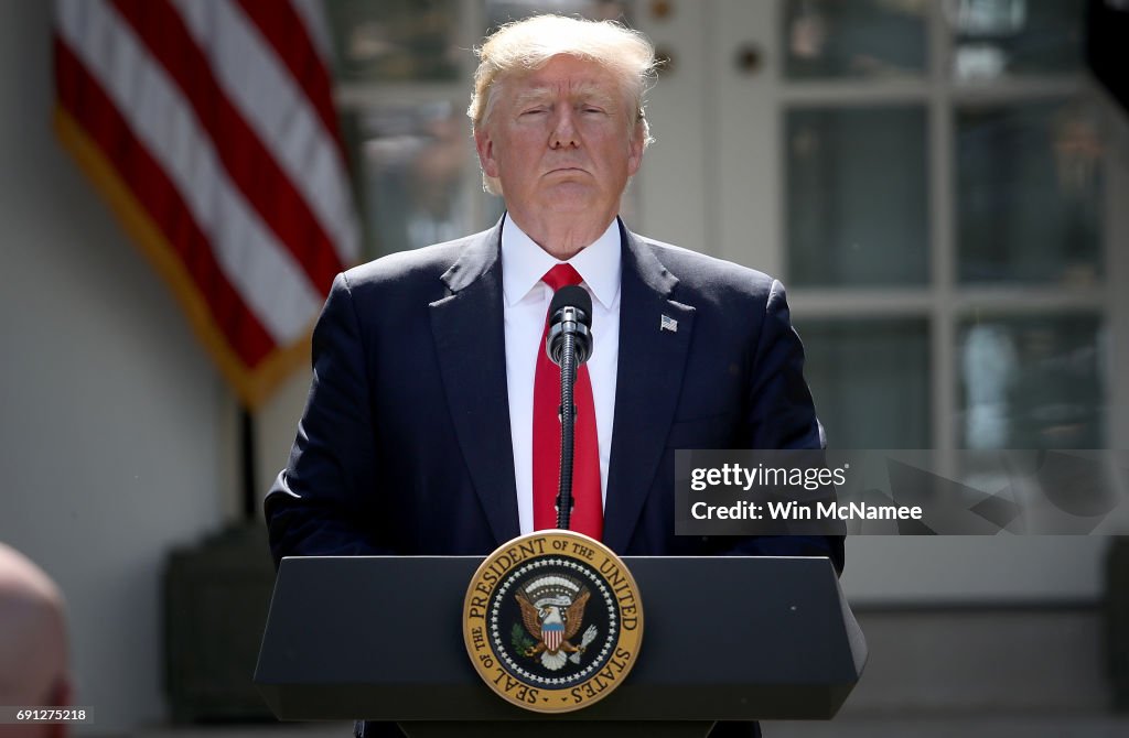 President Donald Trump Makes Statement On Paris Climate Agreement