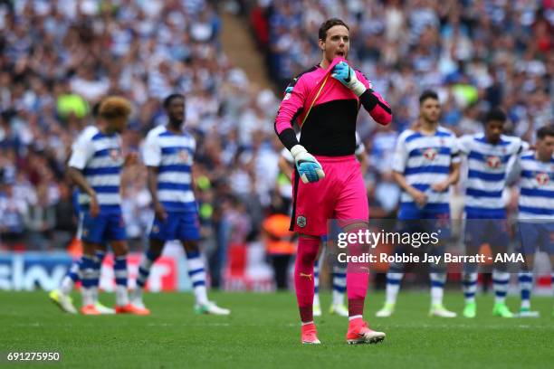 Danny Ward of Huddersfield Town walks down to the penalties during the Sky Bet Championship Play Off Final match between Reading and Huddersfield...