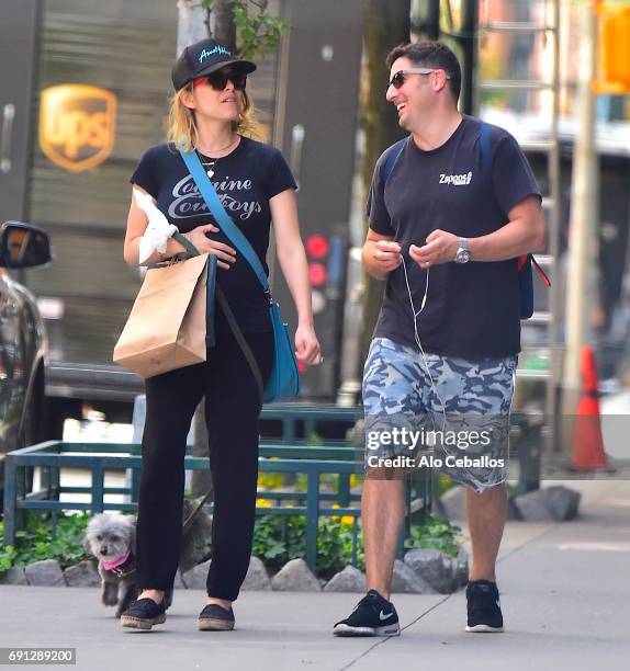 Jenny Mollen and Jason Biggs are seen in Tribeca on June 1, 2017 in New York City.