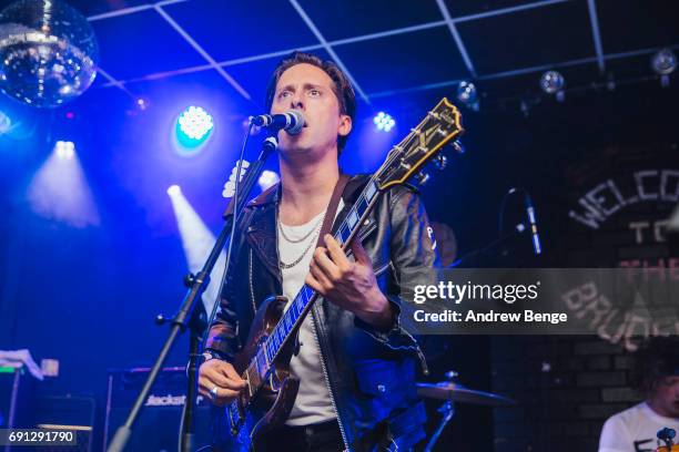 Carl Barat of Carl Barat & The Jackals performs at Brudenell Social Club on June 1, 2017 in Leeds, England.