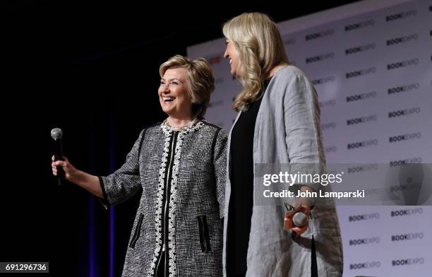 Former US Secretary of State Hillary Rodham Clinton in conversation with Cheryl Strayed during BookExpo 2017 at the Jacob K. Javits Convention Center...
