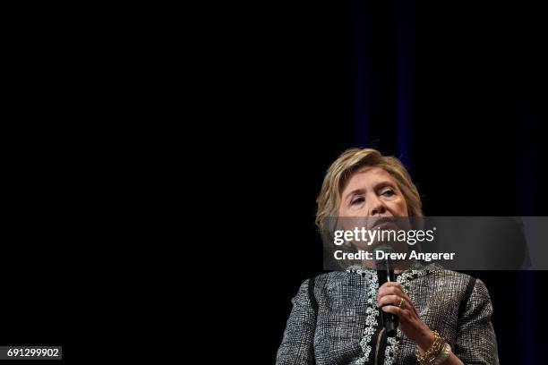 Former U.S. Secretary of State and 2016 presidential candidate Hillary Clinton speaks during BookExpo 2017 at the Jacob K. Javits Convention Center,...