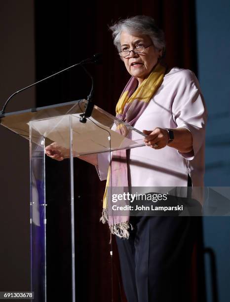 Of Simon and Schuester Carolyn Reidy speaks during An Evening With Hillary Rodham Clinton at BookExpo 2017 at the Jacob K. Javits Convention Center...