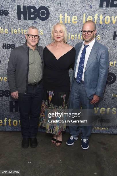 Co-creator/executive producer Tom Perrotta, executive producer/director Mimi Leder and co-creator/executive producer Damon Lindelof attend "The...