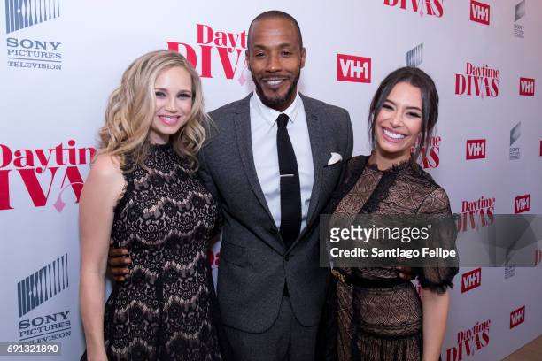 Fiona Gubelmann, McKinley Freeman and Chloe Bridges attend VH1 Daytime Divas Premiere Event at the Whitby Hotel on June 1, 2017 in New York City.