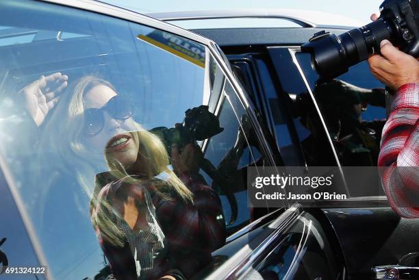 Mercedes Corby leaves tweed heads local court on June 2, 2017 in Gold Coast, Australia. Mercedes Corby is challenging an apprehended violence which...