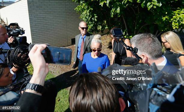 Trudy Todd speaks to the media on June 2, 2017 in Gold Coast, Australia. Mercedes Corby is challenging an apprehended violence which was laid by...