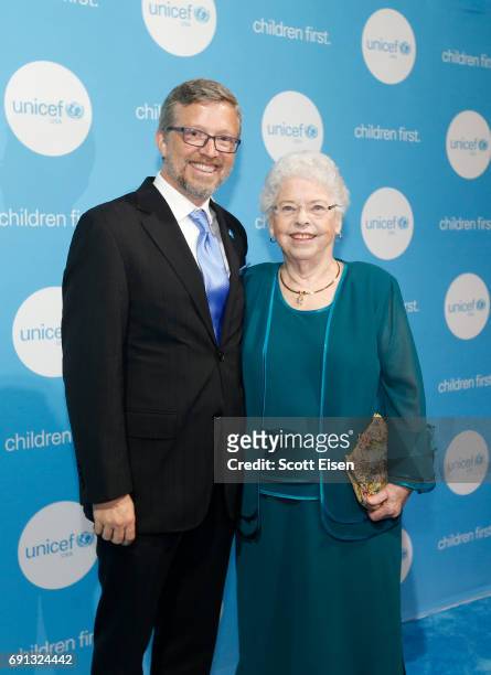 Managing Director, New England Region UNICEF USA Matthew Bane and Presenter, Children's Champion Award Joanne Rogers attend UNICEF Children's...