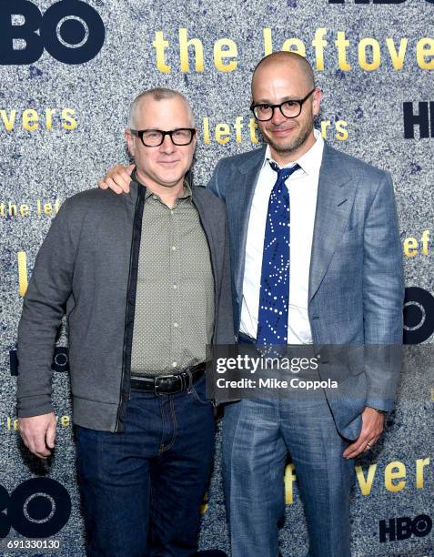 Co-creator/executive producers Tom Perrotta, and co-creator/executive producer Damon Lindelof attend "The Leftovers" FYC New York Screening at...
