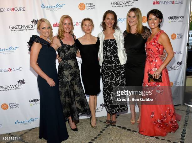 Ginger Stickel, Colleen deVeer, Renee Zellweger, Christy Turlington, Jenna Bush Hager and Wendy Reyes attend the Changemaker Honoree Gala during the...