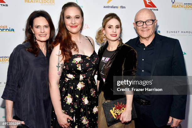 Sally Bell, Ashleigh Bell, Kate Ledger, and Kim Ledger attend the 9th Annual Australians In Film Heath Ledger Scholarship Dinner at Sunset Marquis...