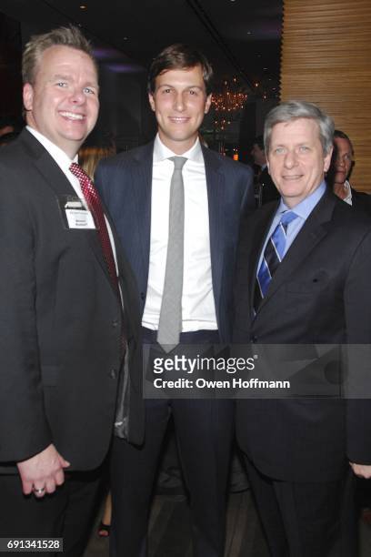 Michael Westhoff, Jared Kushner and Larry Boland attend the Observer Media Group - The Power 100 at The Core Club on June 18, 2012 in New York City.