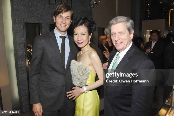 Jared Kushner, Chiu-Ti Jansen, and Larry Boland attend the PIAGET and Chiu-Ti Jansen, Publisher of YUE MAGAZINE, Host Limelight Collections Launch...
