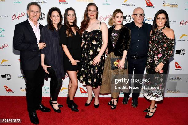 Robert Bell, Sally Bell, Kendra O'Brien, Ashleigh Bell, Kate Ledger, Kim Ledger and Emma Brown attend the 9th Annual Australians In Film Heath Ledger...