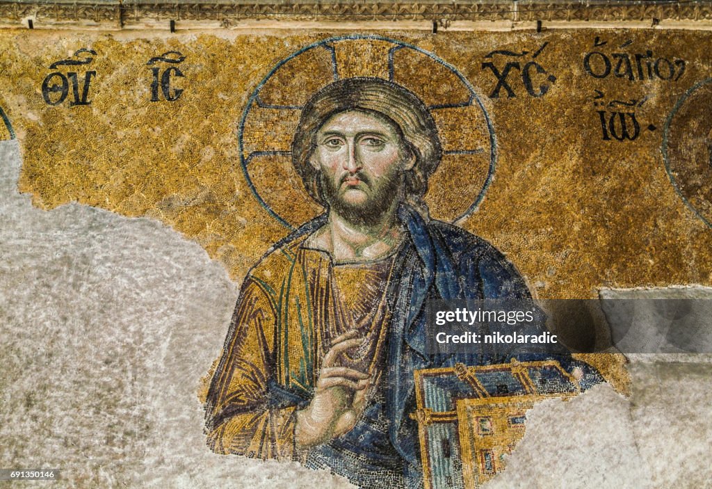Byzantinische Mosaik von Jesus Christus in der Hagia Sophia