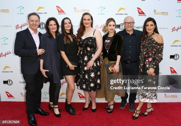 Robert Bell, Sally Bell, Kendra O'Brien, Ashleigh Bell, Kate Ledger, Kim Ledger and Emma Brown attend the 9th Annual Australians In Film Heath Ledger...