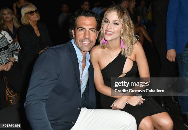Felipe Viel and Daniela Di Giacomo seen front row at the Silvia Tcherassi Show during Miami Fashion Week at Ice Palace Film Studios on June 1, 2017...