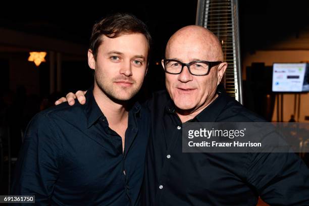 Actor Oliver Ackland and Kim Ledger attend the 9th Annual Australians In Film Heath Ledger Scholarship Dinner at Sunset Marquis Hotel on June 1, 2017...