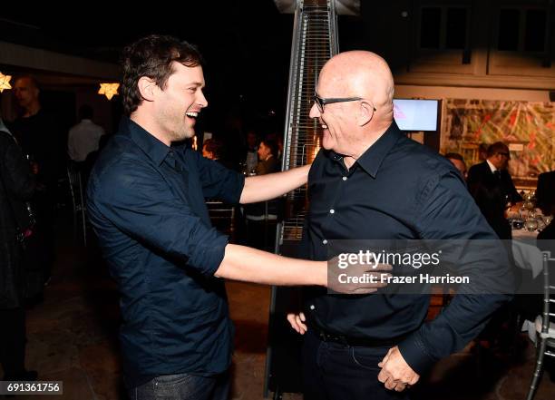 Actor Oliver Ackland and Kim Ledger attend the 9th Annual Australians In Film Heath Ledger Scholarship Dinner at Sunset Marquis Hotel on June 1, 2017...