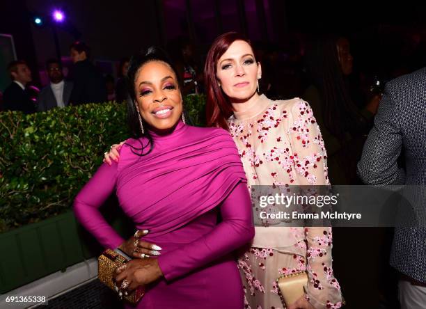 Actors Niecy Nash and Carrie Preston attend the after party for the premiere of TNT's "Claws" at Harmony Gold Theatre on June 1, 2017 in Los Angeles,...