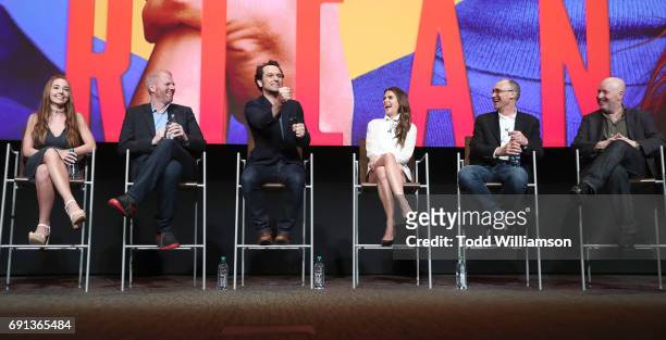 Holly Taylor, Noah Emmerich, Matthew Rhys, Keri Russell, Producer Joel Fields and P{roducer Joe Weisberg attend FX's "The Americans" For Your...