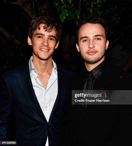 Actor Brenton Thwaites and 2017 Heath Ledger Scholarship Recipient Mojean Aria attend the 9th Annual Australians In Film Heath Ledger Scholarship...