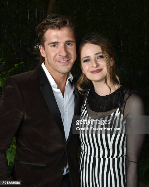 Hosts Hugh Sheridan and Ashleigh Cummings attend the 9th Annual Australians In Film Heath Ledger Scholarship Dinner at Sunset Marquis Hotel on June...