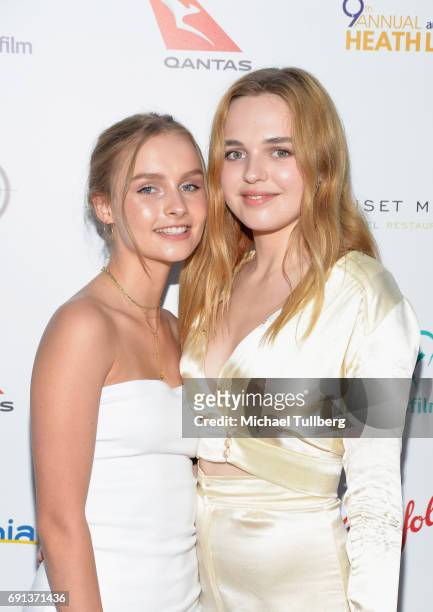 Actors Olivia DeJonge and Odessa Young attend the 9th Annual Australians In Film Heath Ledger Scholarship Dinner at Sunset Marquis Hotel on June 1,...