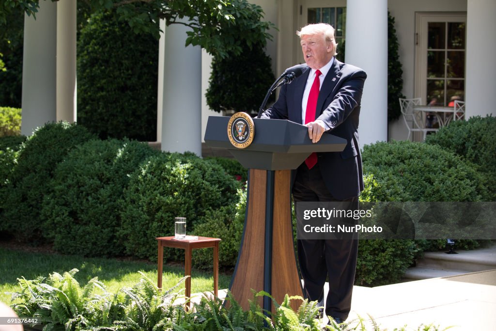 President Donald Trump Makes Statement On Paris Climate Agreement