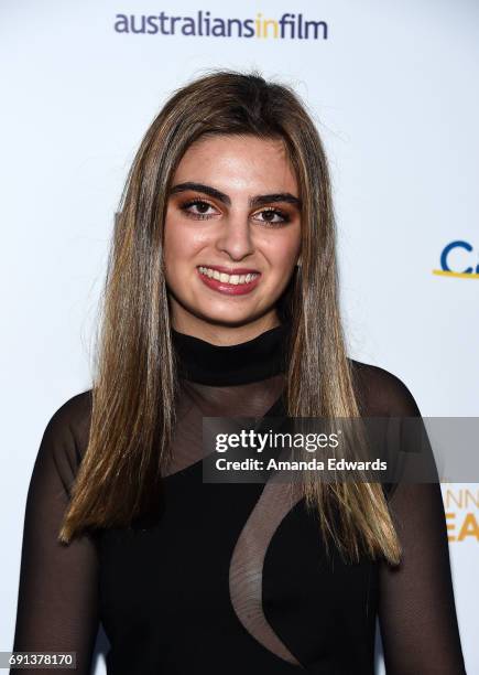 Actress Dani Zvulun arrives at The 9th Annual Australians In Film Heath Ledger Scholarship Dinner at the Sunset Marquis Hotel on June 1, 2017 in West...