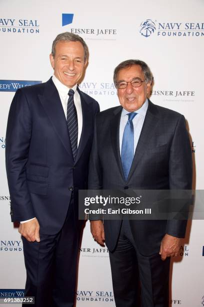 Robert A. Iger and Leon Panetta attend the 2017 Los Angeles Evening Of Tribute Benefiting The Navy SEAL Foundation on June 1, 2017 in Beverly Hills,...